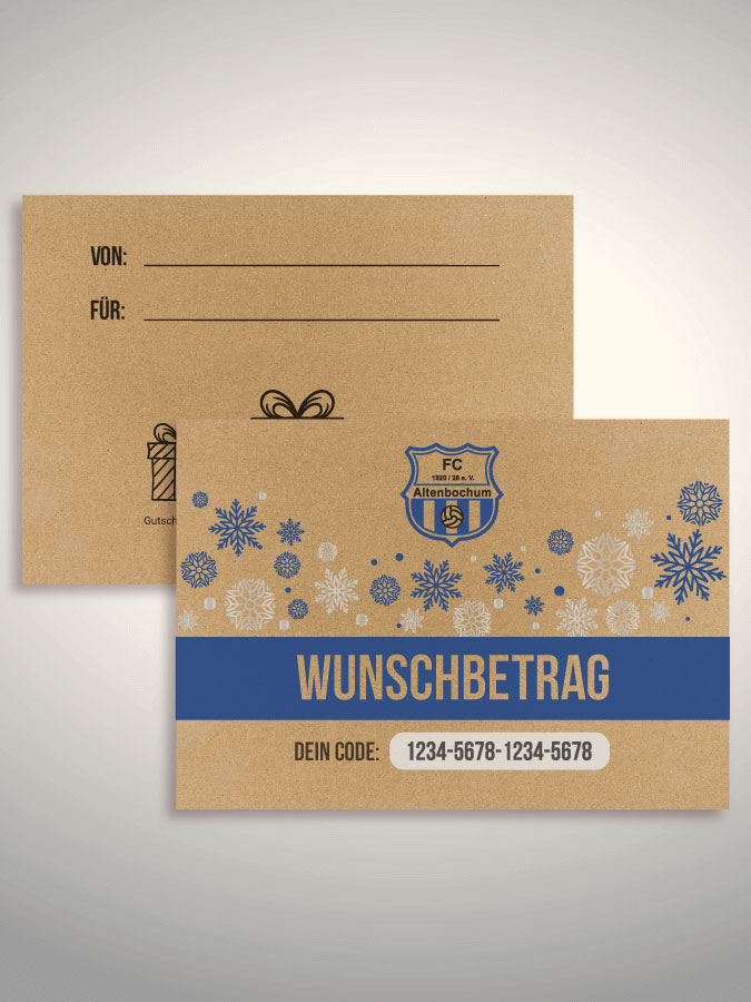 Weihnachtsgutschein per Versand (Kraftpapier)