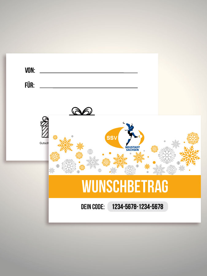 Weihnachtsgutschein per Versand (Weiß)