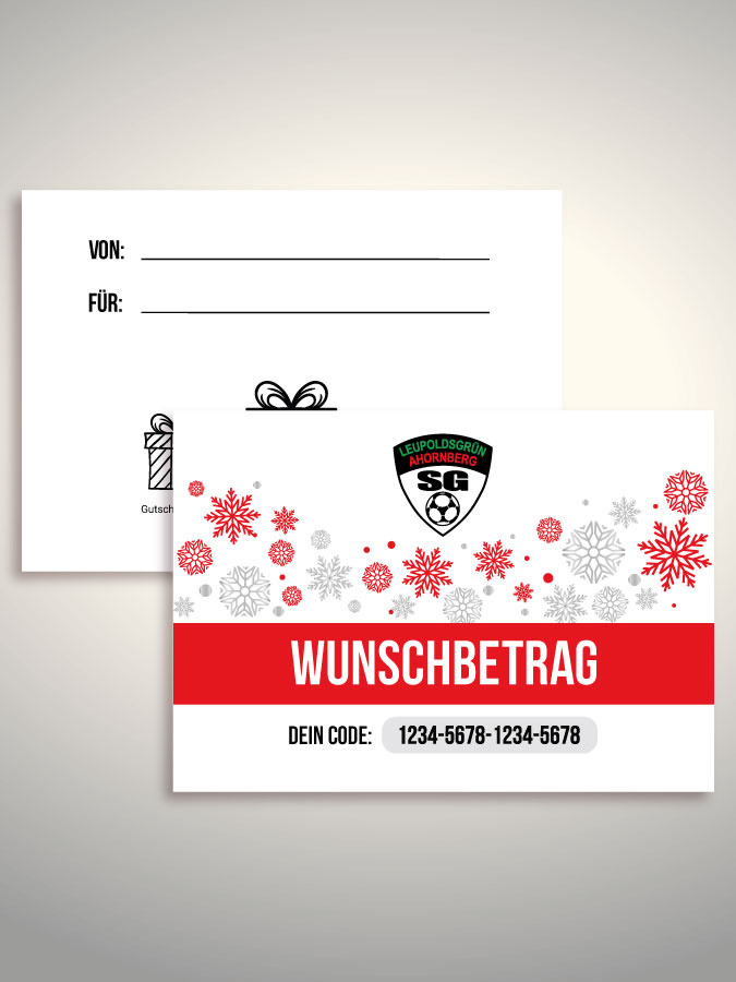 Weihnachtsgutschein per Versand (Weiß)