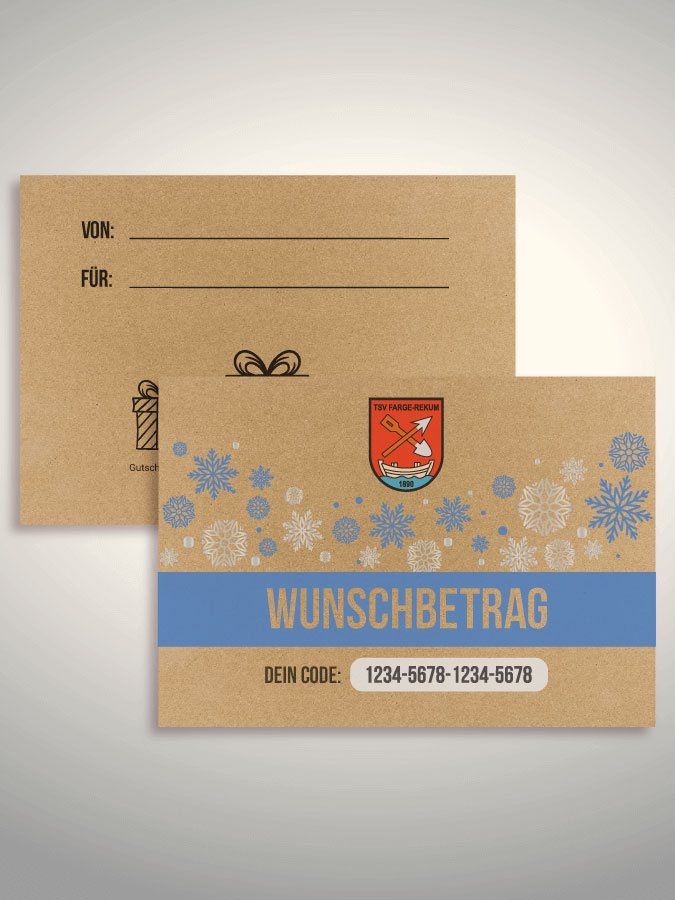 Weihnachtsgutschein per Versand (Kraftpapier)