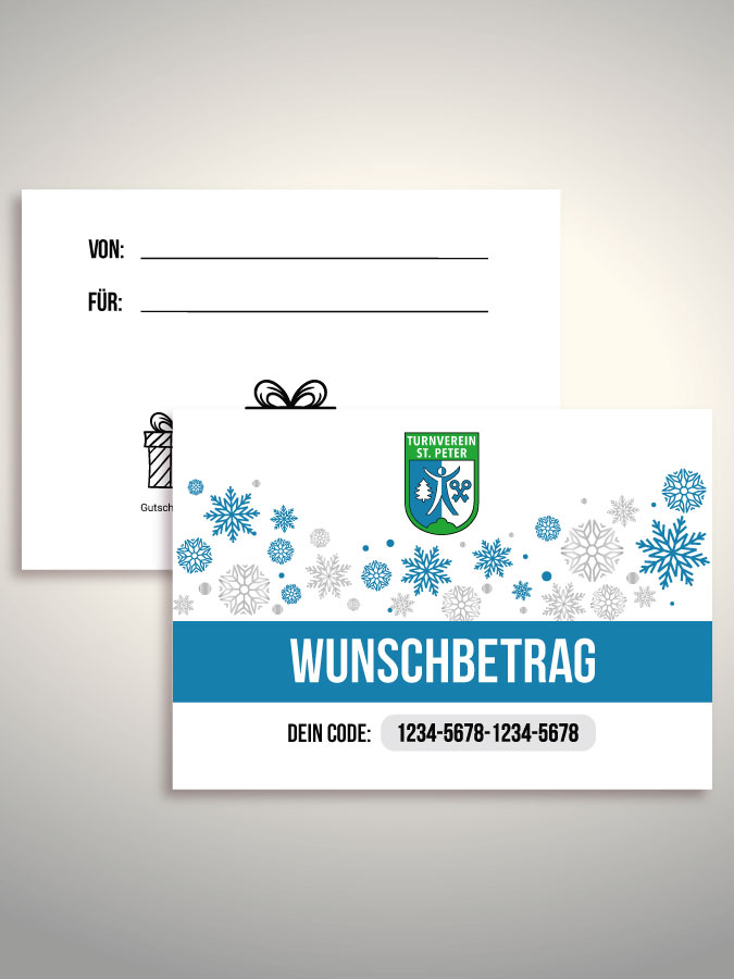 Weihnachtsgutschein per Versand (Weiß)