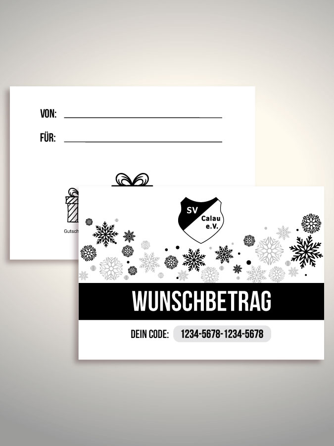 Weihnachtsgutschein per Versand (Weiß)