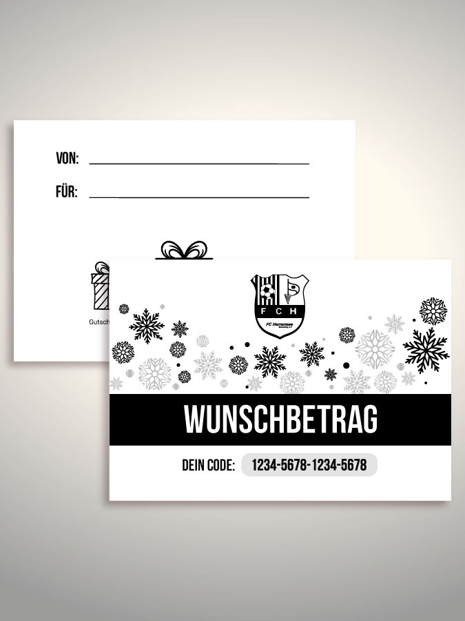 Weihnachtsgutschein per Versand (Weiß)