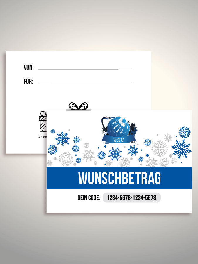 Weihnachtsgutschein per Versand (Weiß)