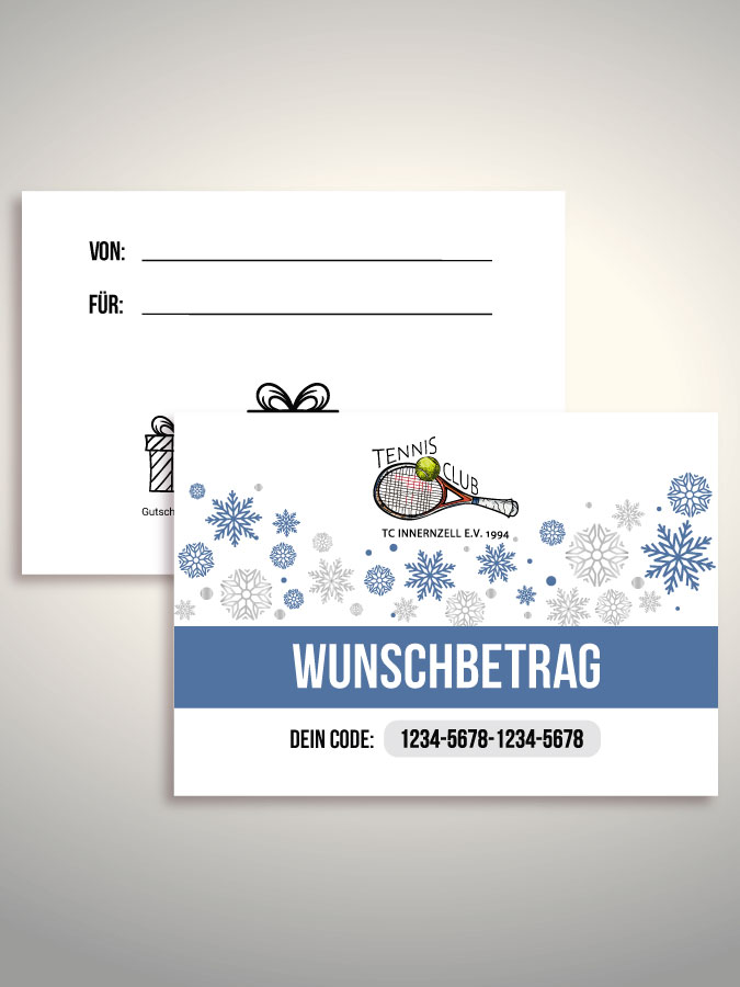 Weihnachtsgutschein per Versand (Weiß)