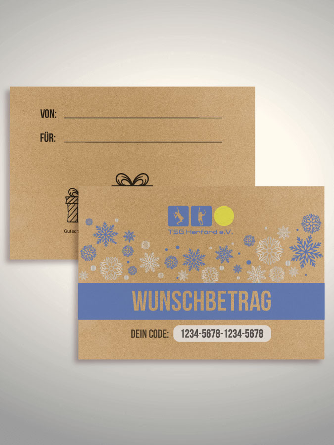 Weihnachtsgutschein per Versand (Kraftpapier)