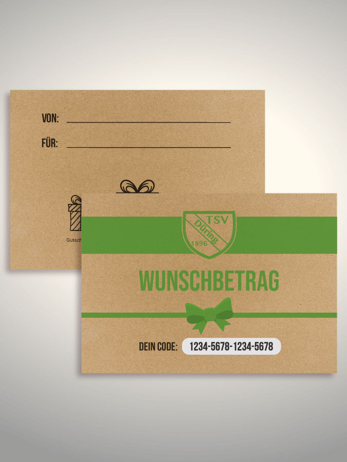 Geschenkgutschein per Versand (Kraftpapier)