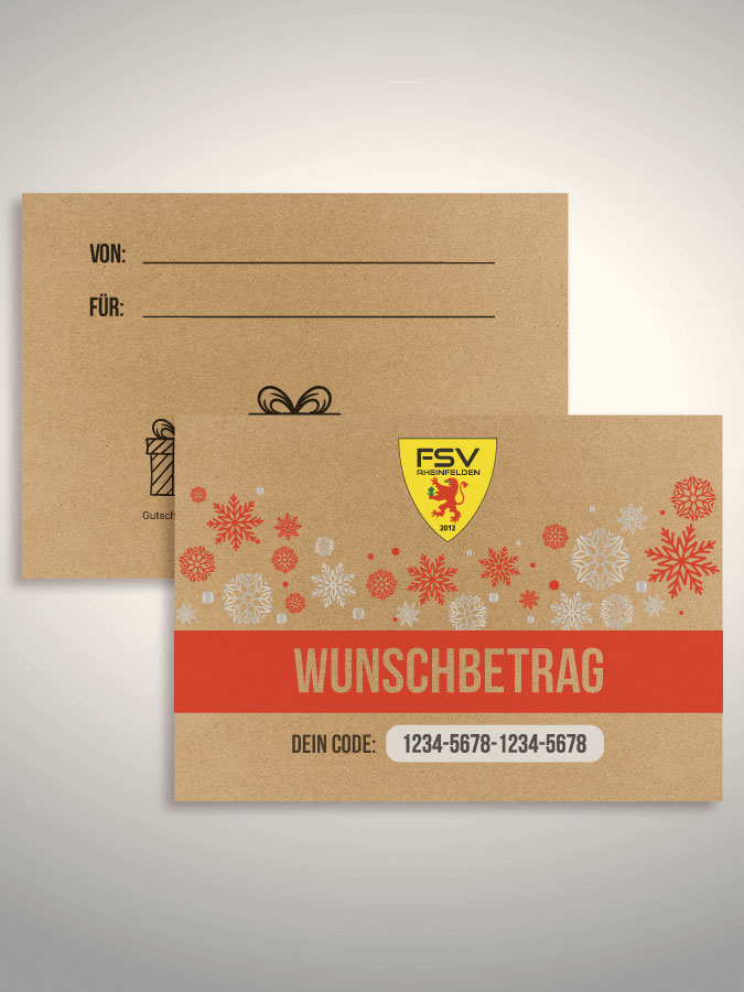 Weihnachtsgutschein per Versand (Kraftpapier)
