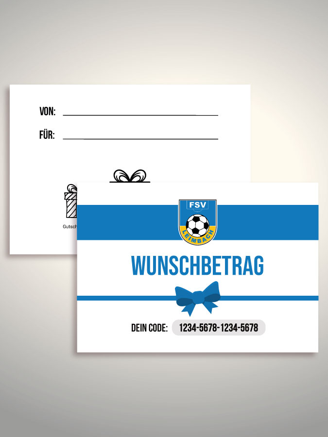 Geschenkgutschein per Versand (Weiß)