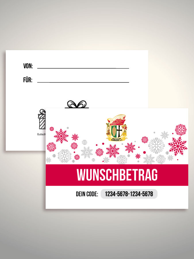 Weihnachtsgutschein per Versand (Weiß)