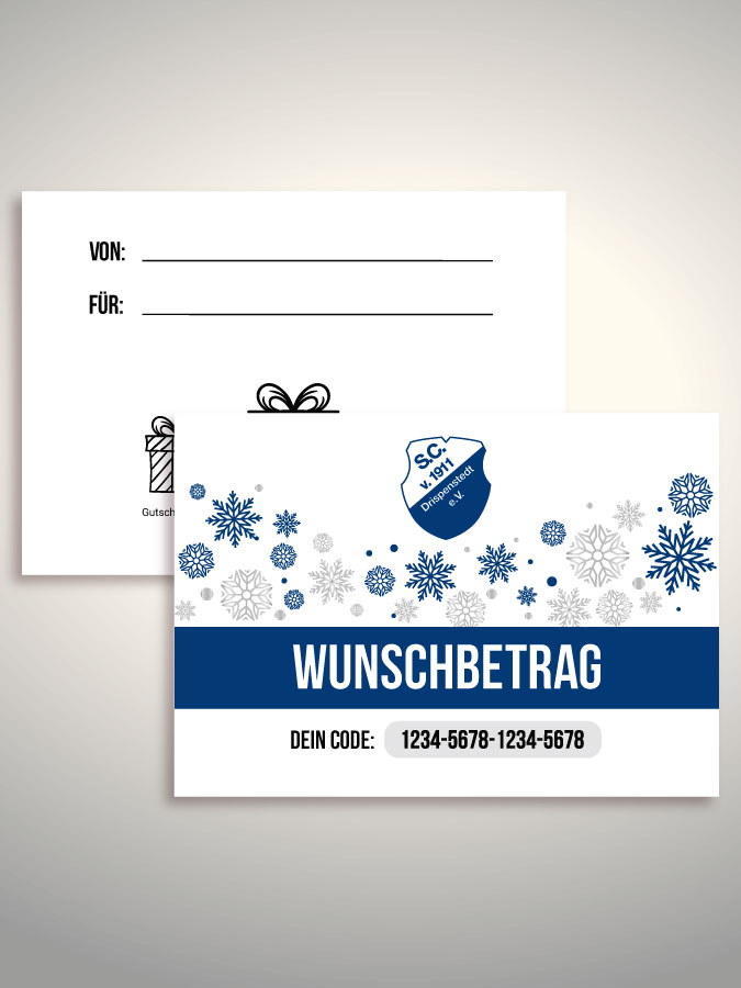 Weihnachtsgutschein per Versand (Weiß)