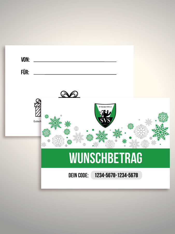 Weihnachtsgutschein per Versand (Weiß)