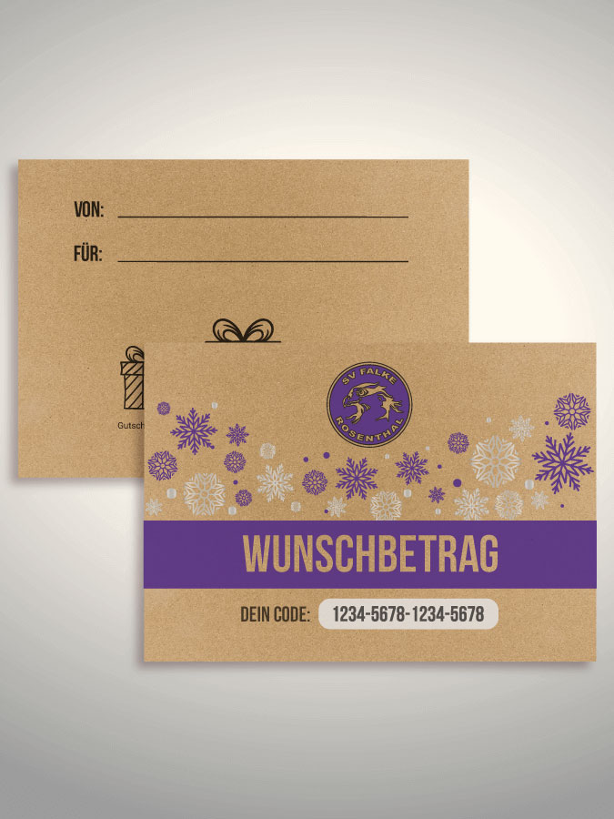 Weihnachtsgutschein per Versand (Kraftpapier)