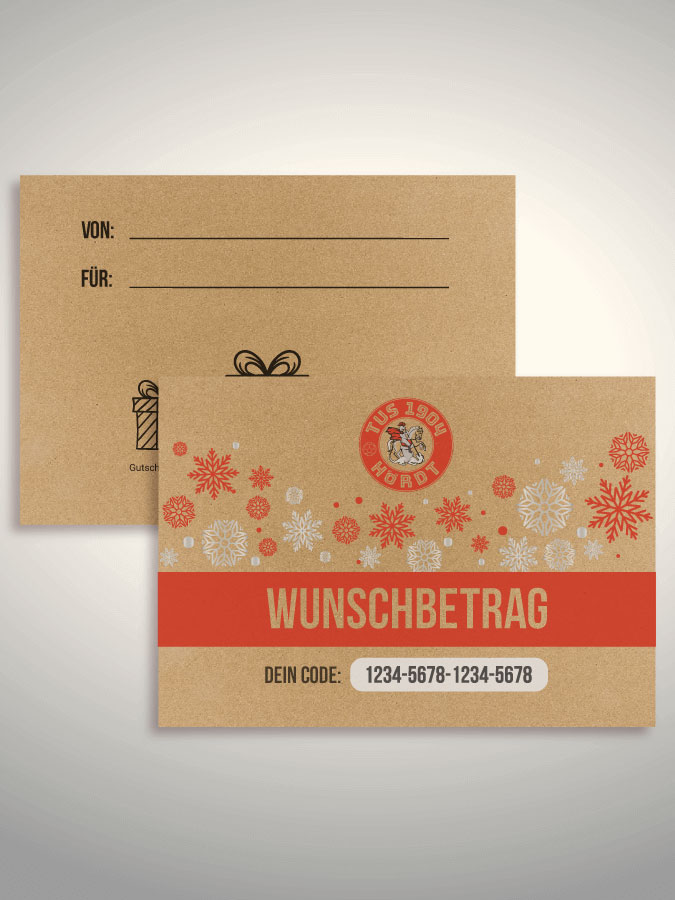Weihnachtsgutschein per Versand (Kraftpapier)