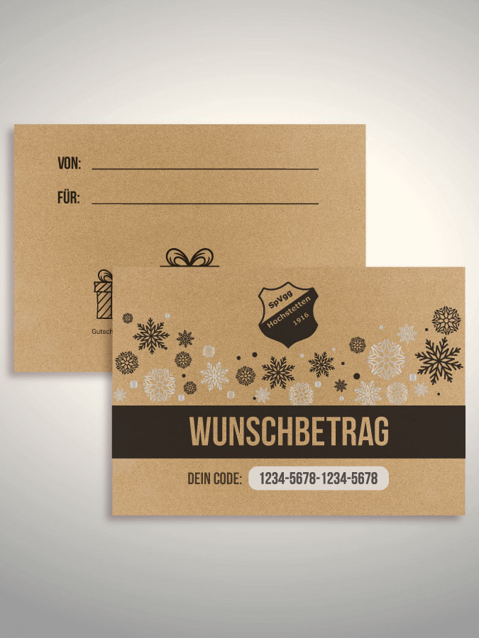 Weihnachtsgutschein per Versand (Kraftpapier)