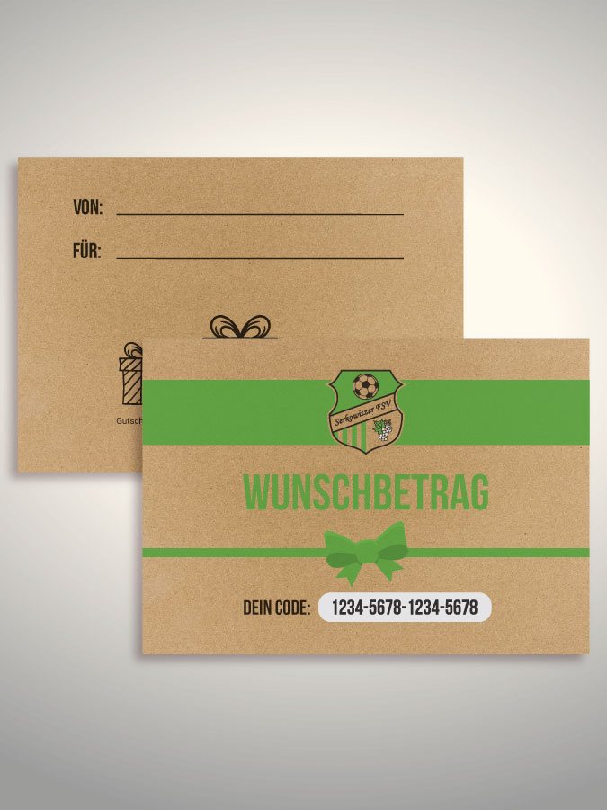 Geschenkgutschein per Versand (Kraftpapier)