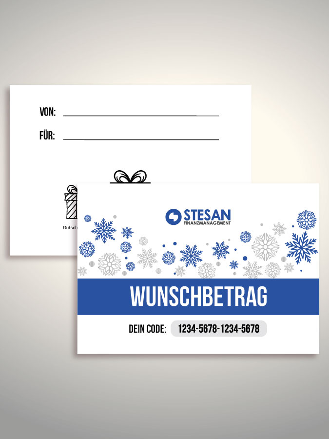 Weihnachtsgutschein per Versand (Weiß)
