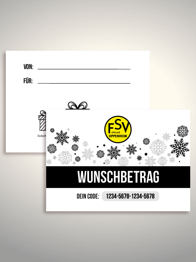 Weihnachtsgutschein per Versand (Weiß)