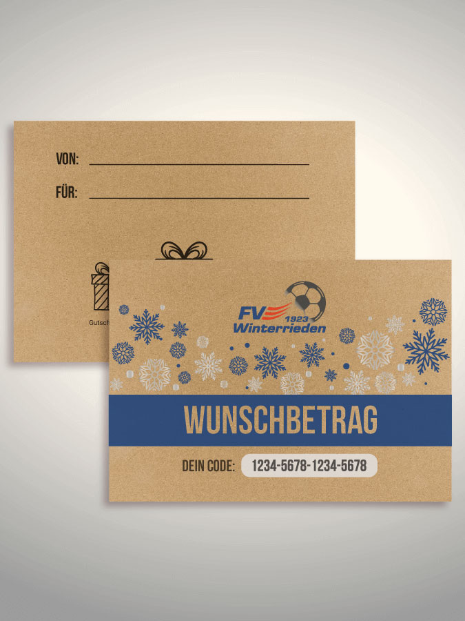 Weihnachtsgutschein per Versand (Kraftpapier)
