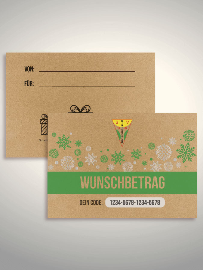 Weihnachtsgutschein per Versand (Kraftpapier)