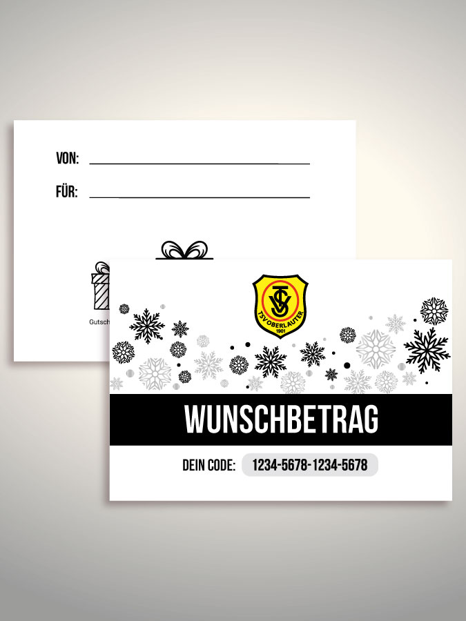 Weihnachtsgutschein per Versand (Weiß)
