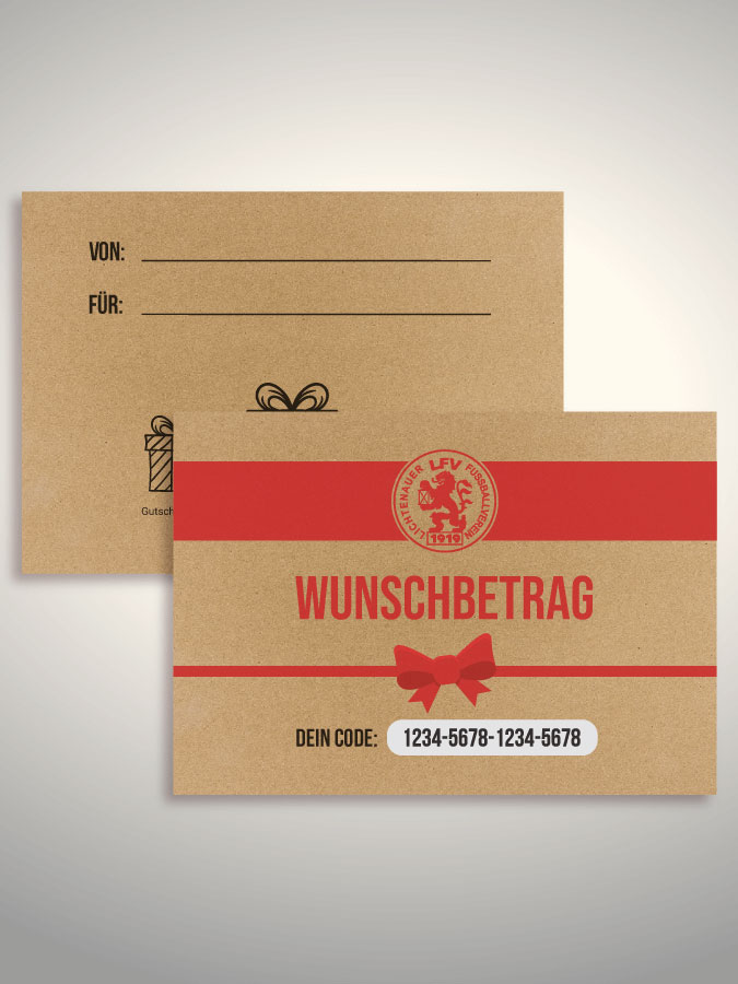 Geschenkgutschein per Versand (Kraftpapier)