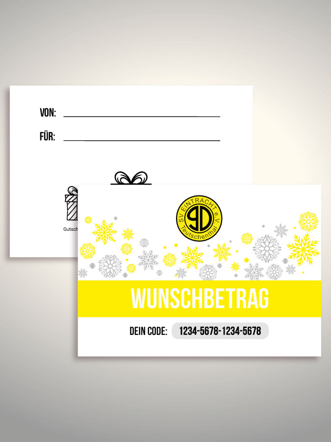 Weihnachtsgutschein per Versand (Weiß)