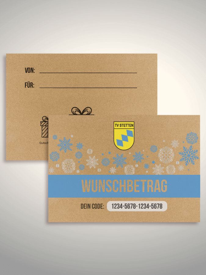 Weihnachtsgutschein per Versand (Kraftpapier)