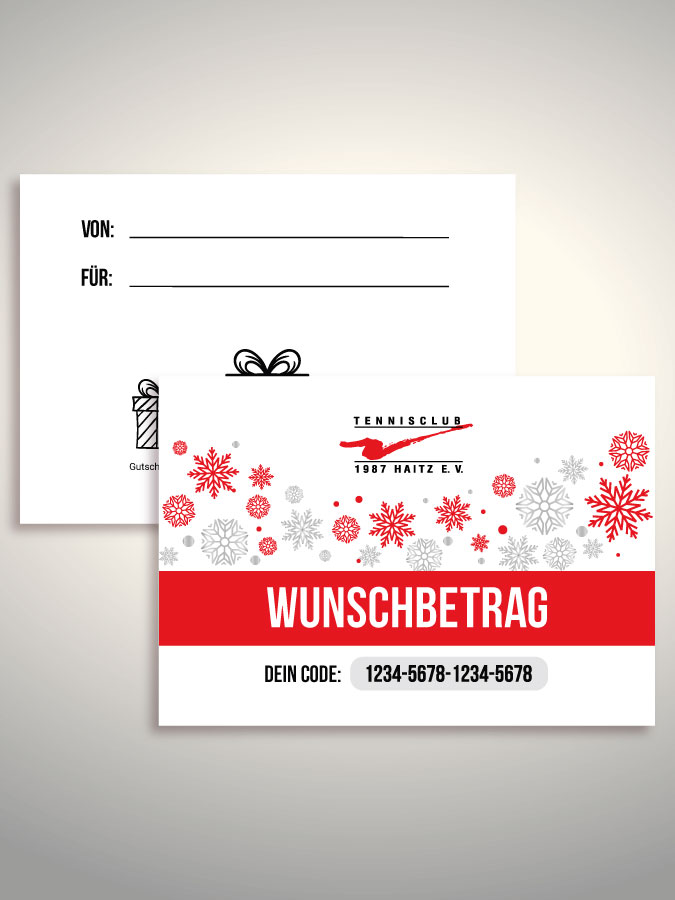 Weihnachtsgutschein per Versand (Weiß)