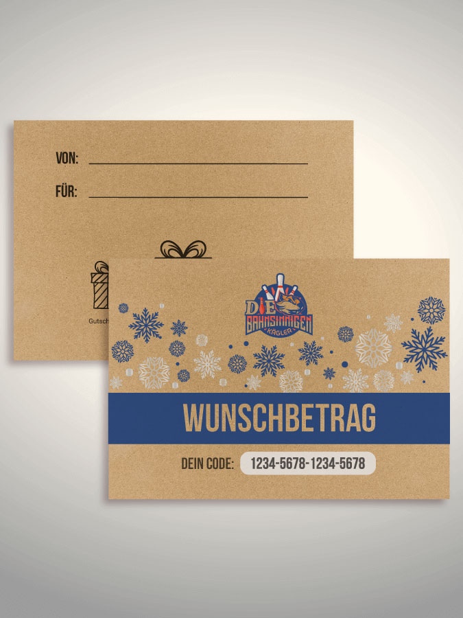Weihnachtsgutschein per Versand (Kraftpapier)