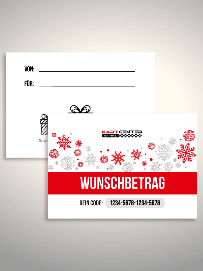 Weihnachtsgutschein per Versand (Weiß)