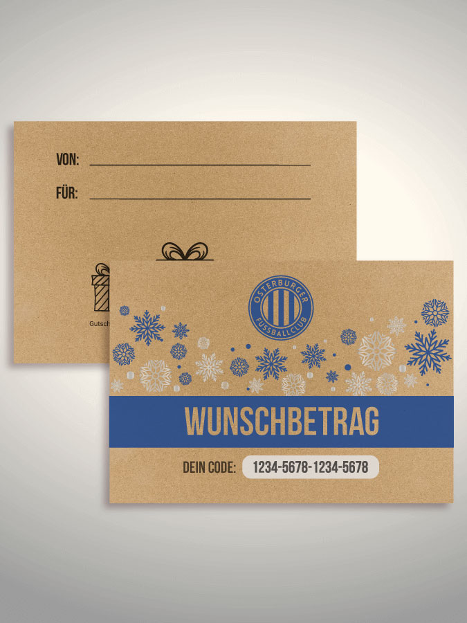 Weihnachtsgutschein per Versand (Kraftpapier)