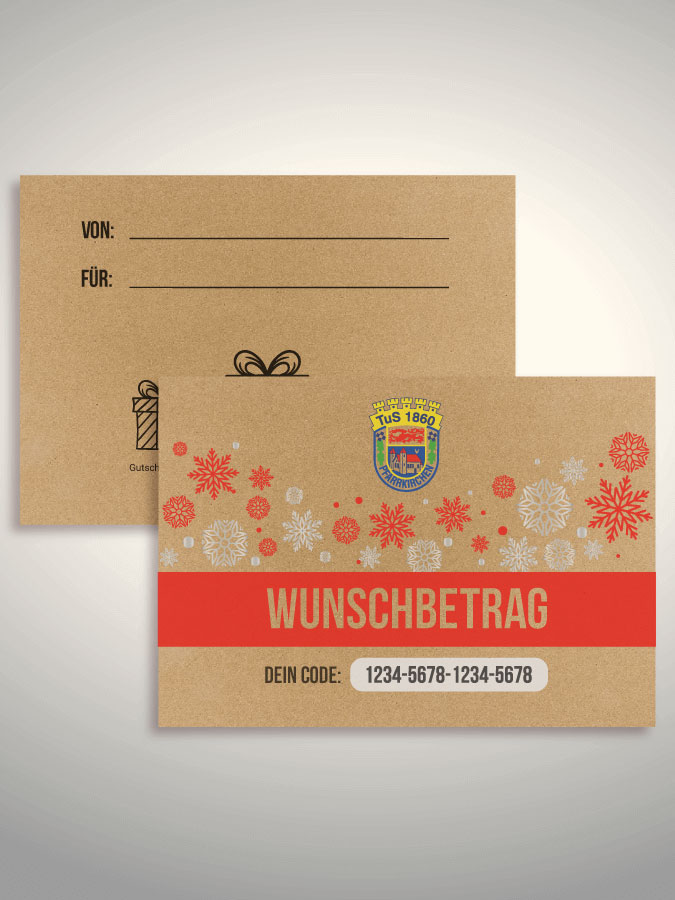 Weihnachtsgutschein per Versand (Kraftpapier)