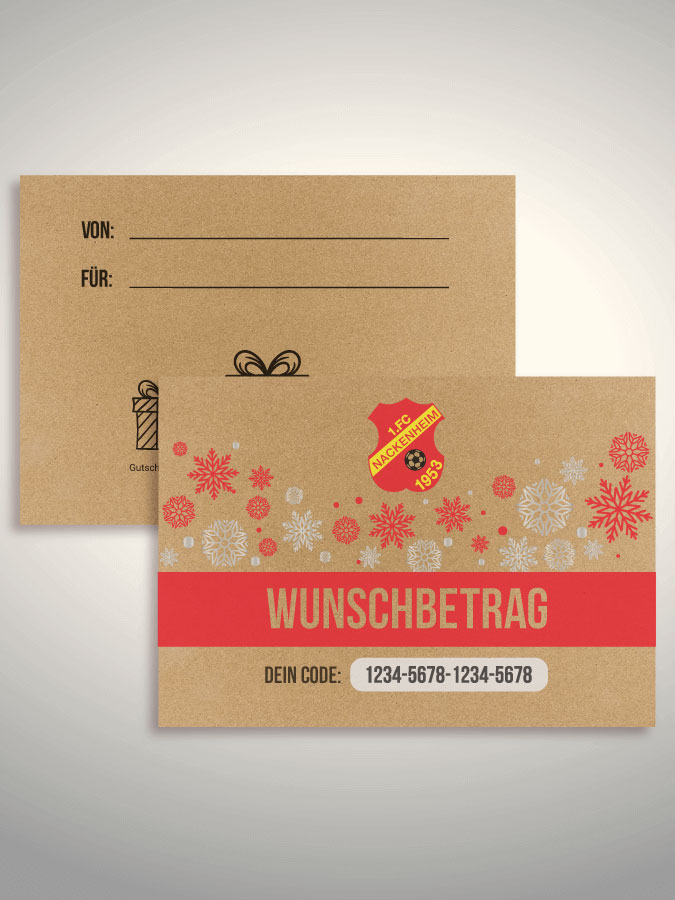 Weihnachtsgutschein per Versand (Kraftpapier)