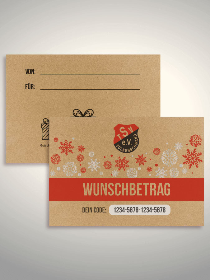 Weihnachtsgutschein per Versand (Kraftpapier)