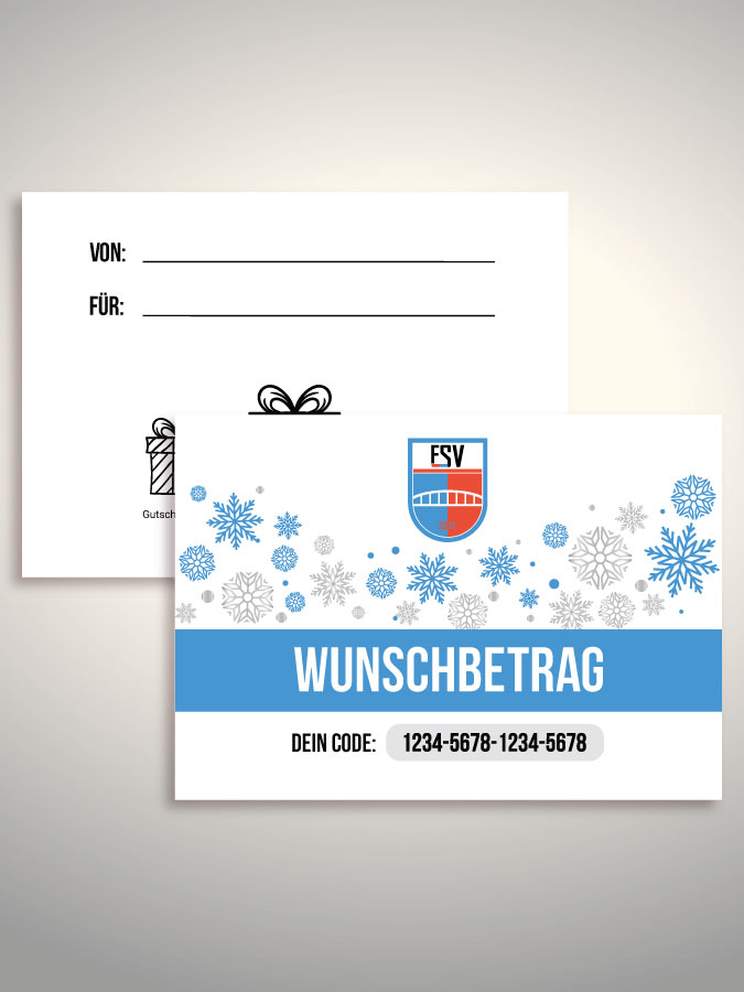 Weihnachtsgutschein per Versand (Weiß)