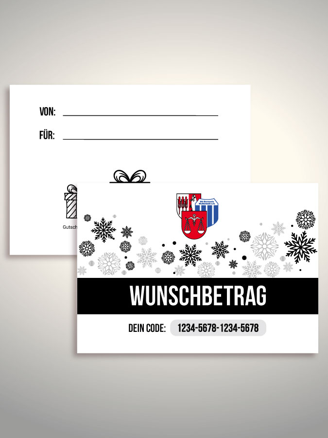 Weihnachtsgutschein per Versand (Weiß)