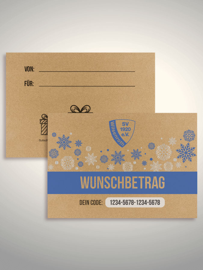 Weihnachtsgutschein per Versand (Kraftpapier)