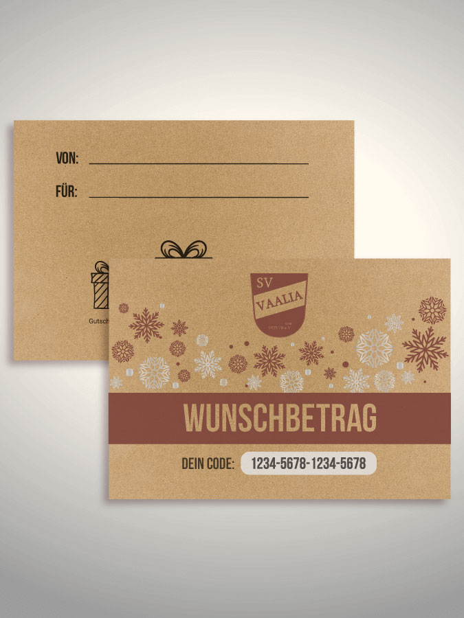 Weihnachtsgutschein per Versand (Kraftpapier)