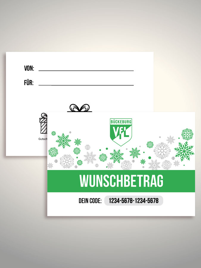 Weihnachtsgutschein per Versand (Weiß)
