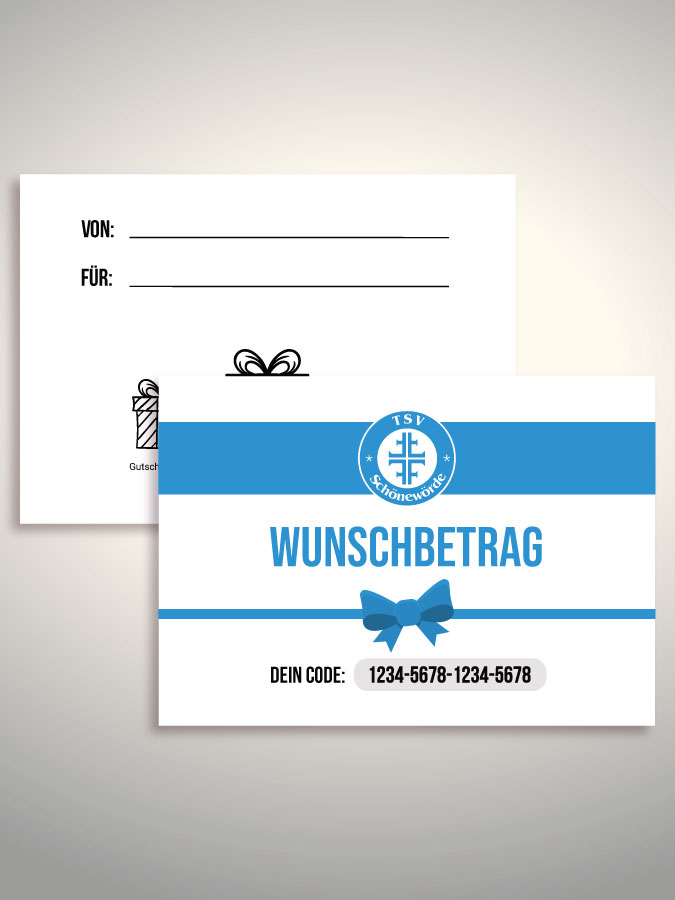 Geschenkgutschein per Versand (Weiß)