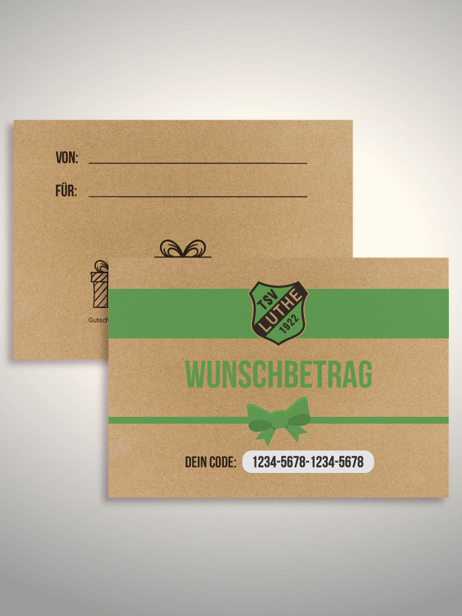 Geschenkgutschein per Versand (Kraftpapier)