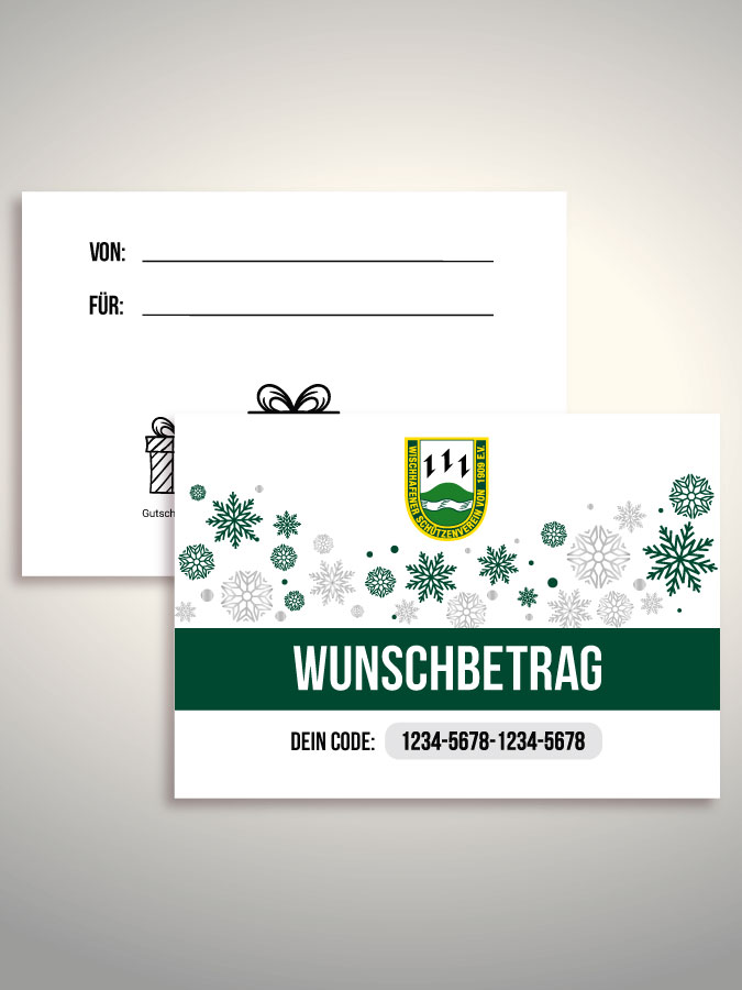 Weihnachtsgutschein per Versand (Weiß)