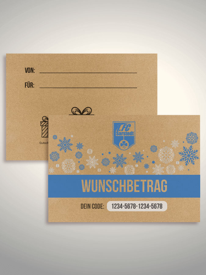 Weihnachtsgutschein per Versand (Kraftpapier)