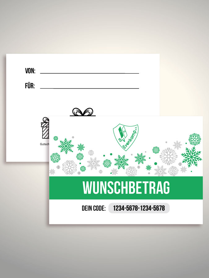 Weihnachtsgutschein per Versand (Weiß)