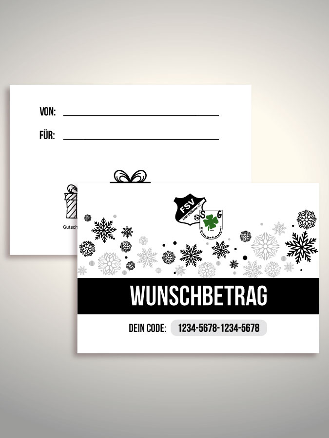 Weihnachtsgutschein per Versand (Weiß)
