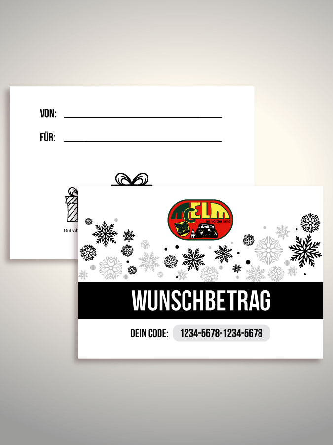 Weihnachtsgutschein per Versand (Weiß)