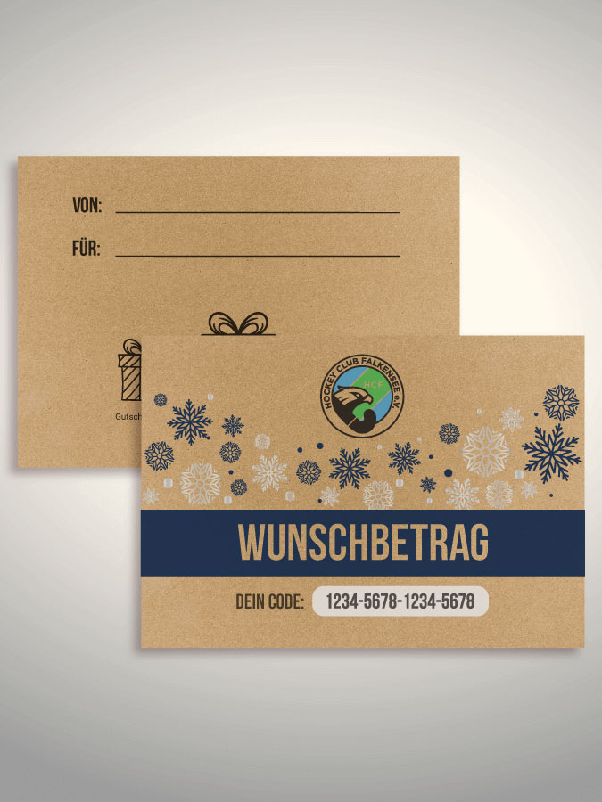 Weihnachtsgutschein per Versand (Kraftpapier)