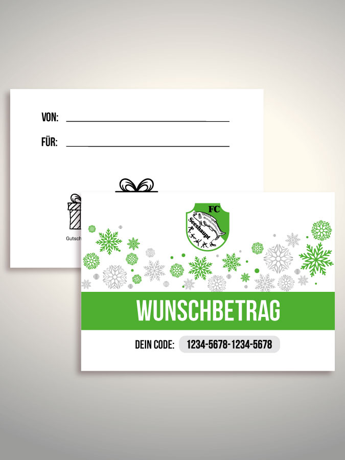 Weihnachtsgutschein per Versand (Weiß)