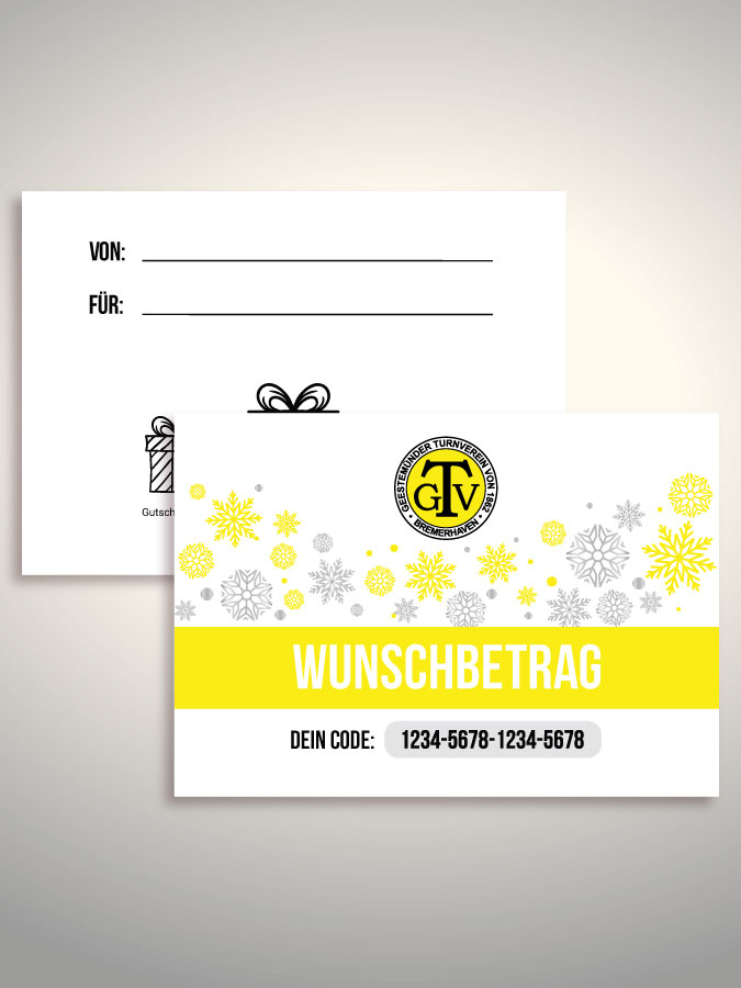 Weihnachtsgutschein per Versand (Weiß)